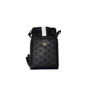 Chic Black Floral Crossbody Mini Cell Phone Pouch Shoulder Strap Bag Purse